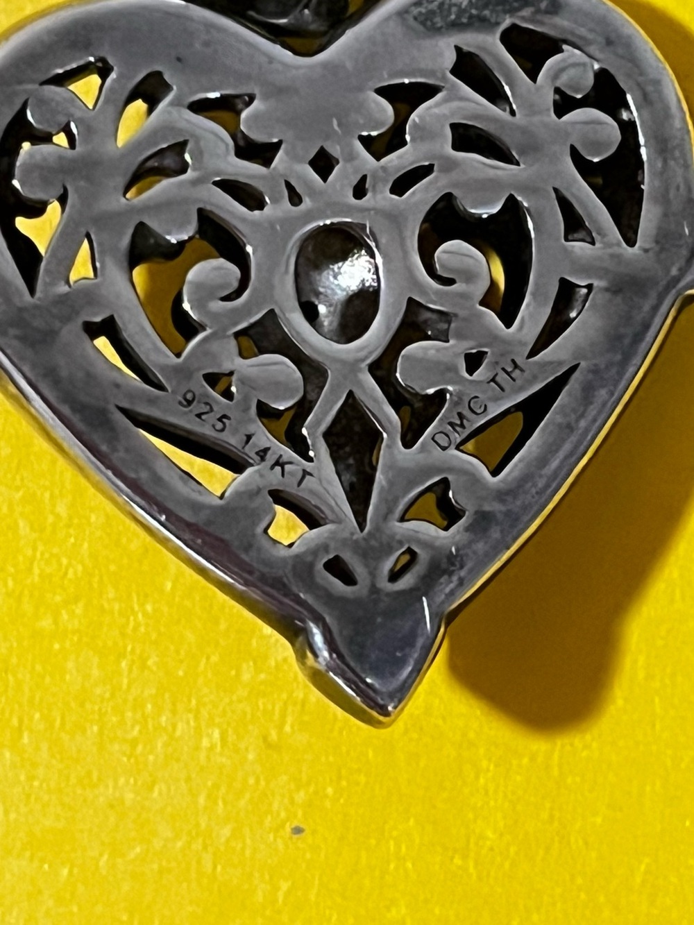 Rare Thai Sterling Silver  14k gold pendant SS Necklace.Stamped. - Picture 2 of 4